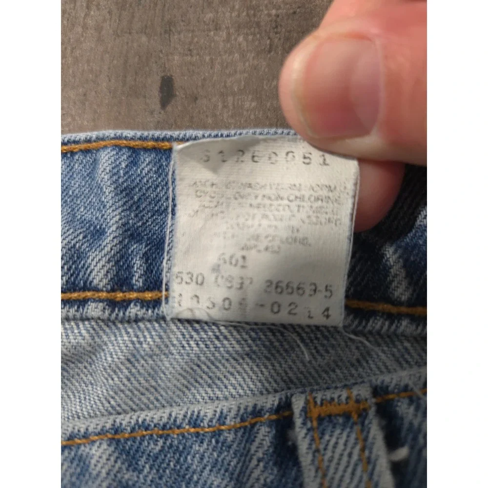 Vintage Levis 505 Orange Tab Jeans Mens 42x30 Light Wash Straight Leg USA Made